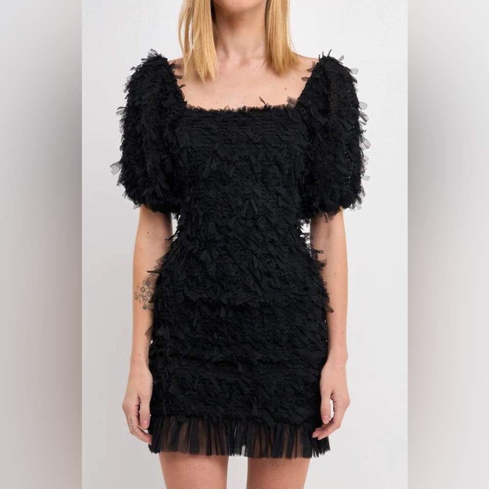 Endless Rose Mesh Trimmed Fitted Mini Dress